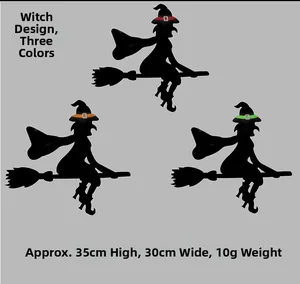 Détails des décorations d'Halloween sorcière sur balai avec variantes de couleur et taille