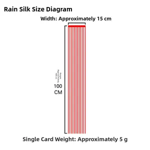 Schema dettagliato delle dimensioni per tenda a frange rosse larga 15 cm e alta 100 cm