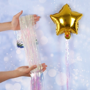 Iridescent Foil Fringe Curtain Tinsel Backdrop For Party Birthday Wedding Decorations Hanging Tassel Streamers Background