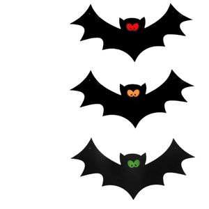 Lot de 3 décorations de chauve-souris d'Halloween avec des yeux colorés et brillants