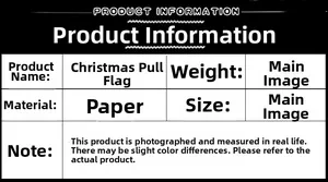 Detailed specification sheet for paper Christmas banners showing material and size data