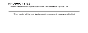 Detailed size chart for 18K gold-plated necklace with round pendant dimensions