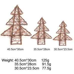 3er-Set handgefertigte Weihnachtsbäume aus Naturholz für rustikale Wand- und Deckenkeko