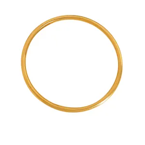 Minimalist Round Bangle Bracelet Titanium Steel 18K Gold Plated Polished Chic Versatile Jewelry For Women