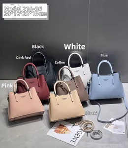 Collection of striped pleated handbags in seven colors with fashion text and size details