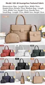 Ensemble de sacs 3 pièces avec cabas, sacoche et pochette disponible en huit couleurs