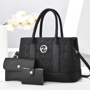 Women Handbag Tote Crossbody Purse And Wallet PU Leather Litchi Grain Embossed Urban Elegant Stylish