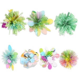 Easter Tinsel Pom Pom Hair Clips With Striped Chick Egg Pattern Colorful PET Fringe Alligator Clip Holiday Party Headwear Decor