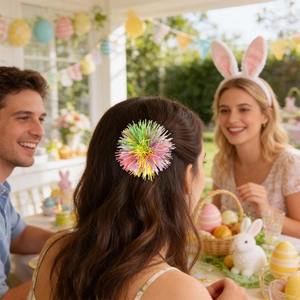 Serre-tête de Pâques coloré avec pompons scintillants pour accessoires de fête