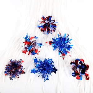 Onafhankelijkheidsdag haarspelden rood wit blauw met feestelijke sterren en klatergoud