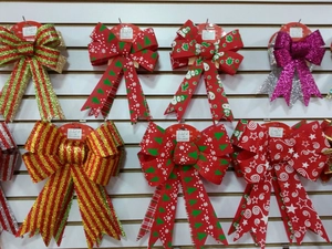 Détails de nœuds de Noël scintillants de 25 cm avec motifs de bonhomme de neige et sapin