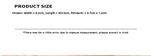 Size guide for titanium steel necklace with detailed pendant and chain dimensions