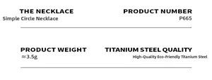 Detail showing high-quality eco-friendly titanium steel necklace specs for P665