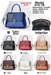 Détail du sac à main brillant motif crocodile avec dimensions et plusieurs coloris au choix
