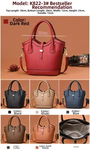 Detailed view of bucket bag dimensions and internal structure with pebbled leather texture