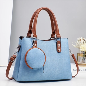 Sac À Main Femme Sac Bandoulière Avec Pendentif Porte Monnaie Rond Cuir PU Élégant Mode Multi Couches Tote