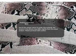 Macro shot of faux snake skin texture leather strips with detailed grey scale pattern
