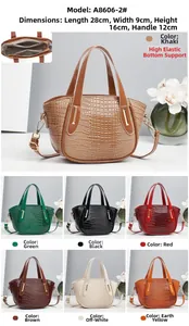 Detailed size specifications for the crocodile pattern handbag measuring 28x9x16cm