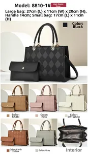 Close-up of quilted diamond pattern and inner pouch details of the two-piece tote bag set