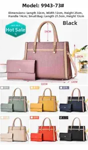 Detailed size specifications for the crocodile texture tote bag and matching clutch set