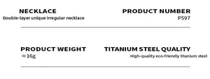 Detailed product specifications of double-layered irregular pendant necklace made of titanium steel