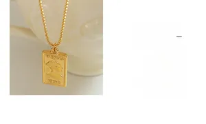 Detail of golden rectangle pendant with Venus 1966 relief and elegant ball chain