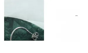 Vue détaillée du clou d'oreille en acier titane et du fermoir papillon argenté S925