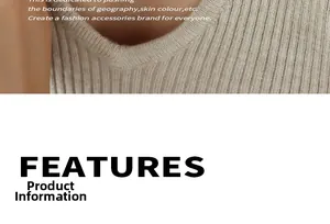 Detail shot of the V-neck knit top showing the fine ribbed texture and soft beige fabric