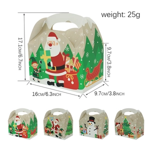 Set di scatole regalo di Natale con motivi Babbo Natale e cervi, scatole per caramelle
