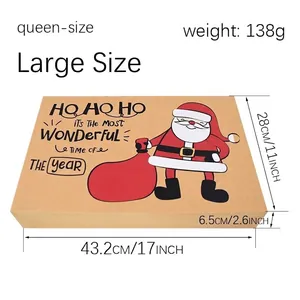 Grande scatola regalo di Natale in carta kraft con Babbo Natale e testo HO HO HO