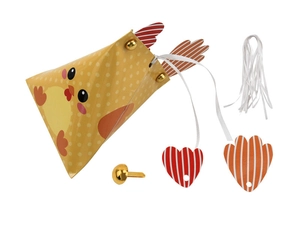 DIY Oster-Geschenkbox Set mit Küken-Motiv, Anhängern und Bändern im Detail