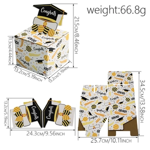 Congrats Grad surprise money gift box set with corrugated paper and graduation patterns