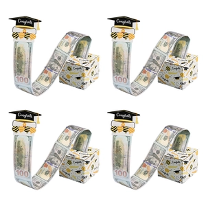 Detail of Graduation Surprise Money Box Set with Grad patterns and decorative dollar strips