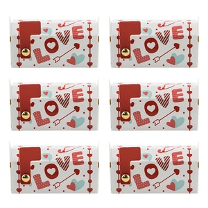 Set di 6 scatole regalo a forma di cassetta postale con scritta LOVE e motivi a cuore