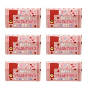 Set di 6 scatole regalo a forma di cassetta delle lettere rosa per San Valentino