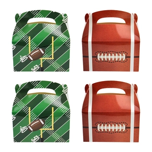 American Football Theme Party Favor Boxes Paper Gable Gift Handheld Candy Packaging Sports Celebration Event Supplies