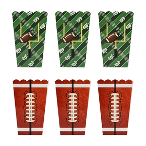 American Football Theme Popcorn Boxes For Sports Championship Party Cardboard Candy Containers Stadium Event Decoration