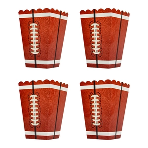 Set of 4 American football themed popcorn boxes for sports parties and game day events