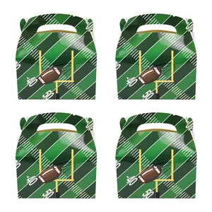 Set of four American football theme gift boxes with goal post and field design
