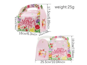 Details zur rosa Blumengeschenkbox zum Muttertag mit Maßen 16x9,5x17,5cm und Muster