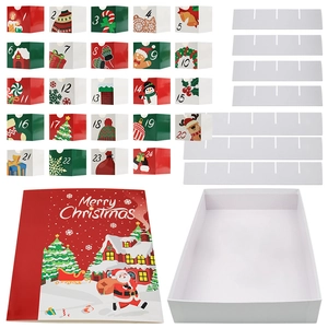 24-day Christmas Advent Calendar set with numbered gift boxes and festive holiday designs