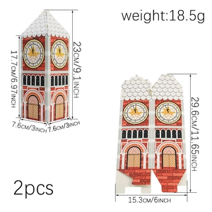 Big Ben style Christmas gift boxes made of paper cardstock for candy packaging 2pcs set