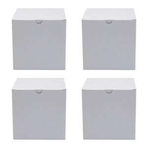 Set van 4 witte vierkante geschenkdozen met vingerinkeping voor eenvoudig openen