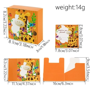 Boîte cadeau girafe orange avec carte assortie pour bonbons et petits cadeaux de fête