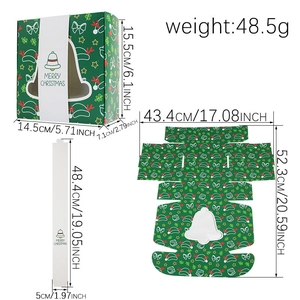 Boîte à bonbons de Noël verte avec fenêtre PVC et motifs festifs pour cadeaux