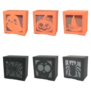 Halloween Gift Boxes Laser Cut Hollow Out Candy Box Pumpkin Ghost Spider Web Pattern Festive Party Packaging Paper Boxes
