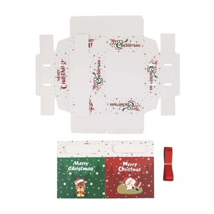 Christmas drawer candy box set with Merry Christmas gift bags and red satin ribbon