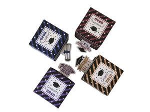 European creative graduation gift boxes in four colors with Congrats Grad branding