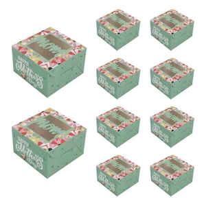 10-piece Mother's Day cookie gift box set with floral patterns and Mom window design