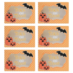 Halloween gift boxes with PVC window featuring cute pumpkins and bats in 6-piece set